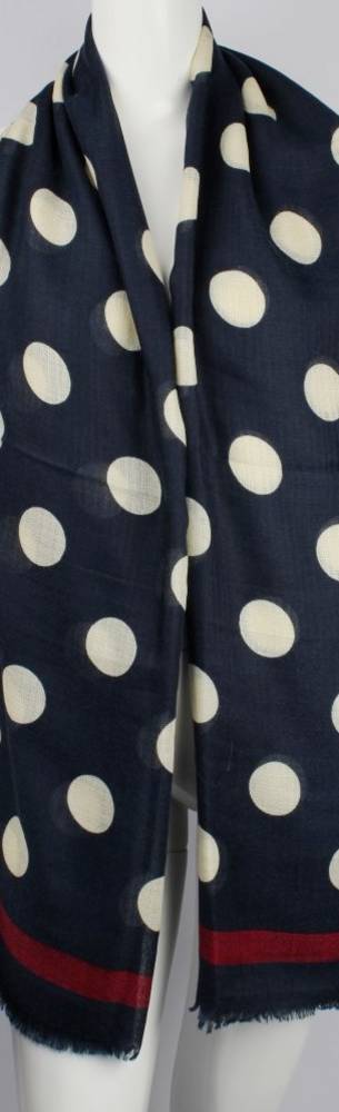 Alice & Lily printed viscose autunm/winter weight scarf navy w cream dot Style:SC/4592